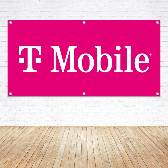 T-MOBILE Logo Vinyl Banner Pink 1.5ftx3ft. Sign Cellular Cell Phone Vendor Kiosk
